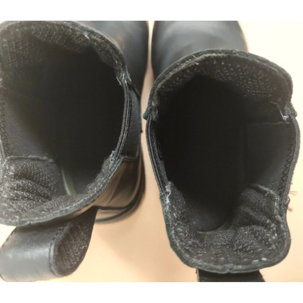 Roper‎ Performance Men's Black 7.5 Leather Stretch Chelsea Chunky Ankle Boots